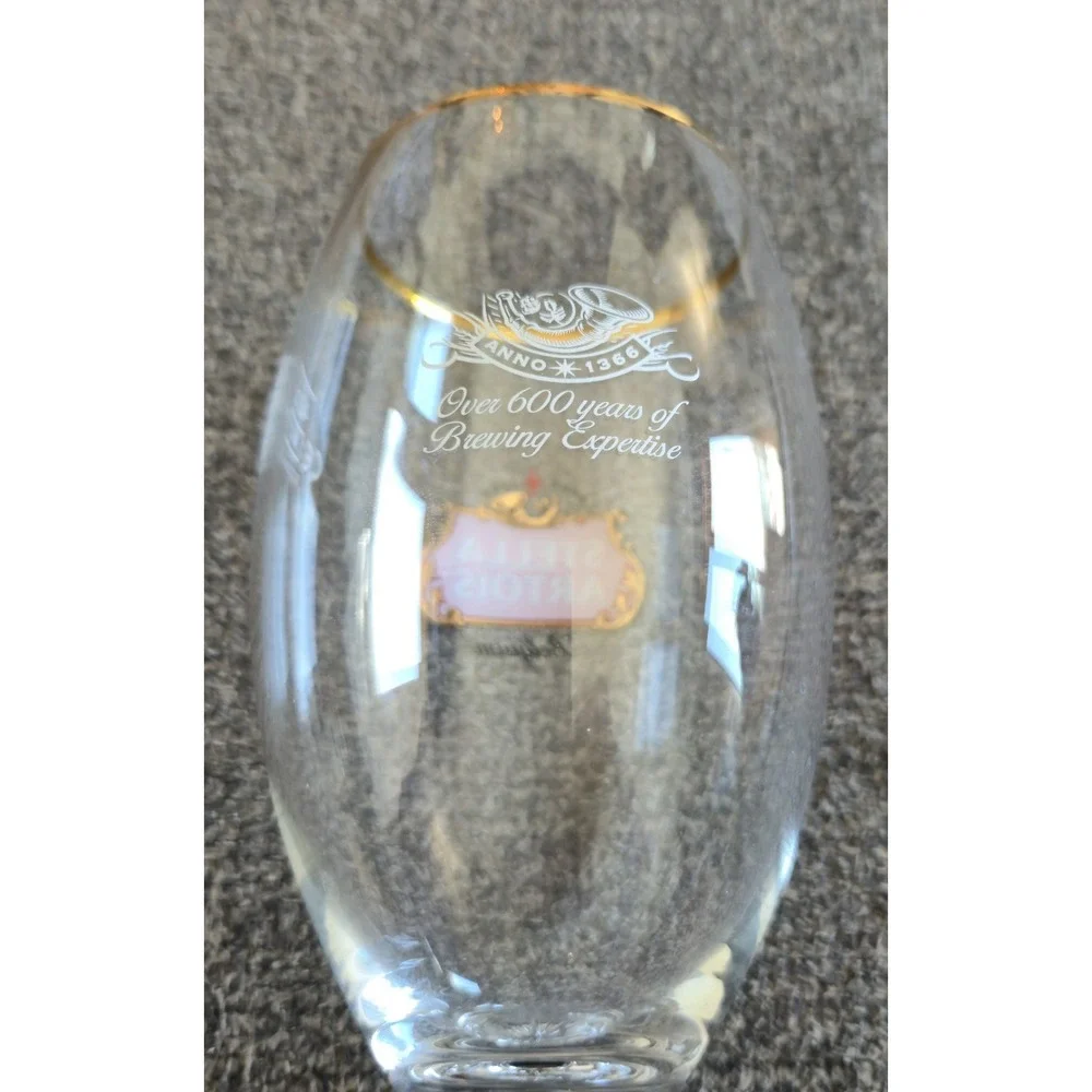 Stella Artois Belgium Beer Glass Chalice 40cl Gold Rim Ritzenhoff Starburst Stem